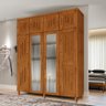 Guarda Roupa Casal Rústico Madeira Maciça com Espelho Maranhão 104 - Imbuia - 1