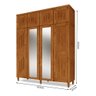 Guarda Roupa Casal Rústico Madeira Maciça com Espelho Maranhão 104 - Imbuia - 5