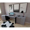Ver imagem 4 de Escrivaninha Mesa Escritório 120CMX60CM 120cm Preto e Cinza