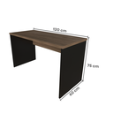 Ver imagem 3 de Escrivaninha Mesa Escritório 120CMX60CM 120cm Preto e Carvalho Mel Bege