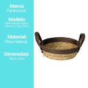 Ver imagem 4 de Cesto Redondo Fibra Natural Palha e Marrom com Alça 30cm - Paramount