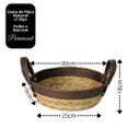 Ver imagem 5 de Cesto Redondo Fibra Natural Palha e Marrom com Alça 30cm - Paramount