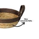 Ver imagem 3 de Cesto Redondo Fibra Natural Palha e Marrom com Alça 30cm - Paramount