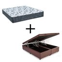 Ver imagem 2 de Cama Box Baú Casal 138 Bipartido Tecido Marrom com Colchão Alegro Bello Box D28 Cinza 58x138x188