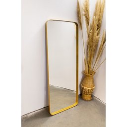 ESPELHO LUXO RETANGULAR RETRÔ CORPO INTEIRO 150X60CM BANHEIRO SALA QUARTO HALL MOLDURA DOURADO - 1