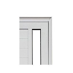 Porta Lambril de Alumínio Branco com Puxador, Friso e Vidro Linha Veneza:Direita/ 210 x 80 - 4 Porta Lambril de Alumínio Branco com Puxador, Friso e Vidro Linha Veneza:Direita/ 210 x 80 - 4