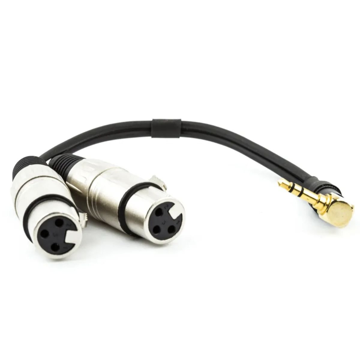 Cabo P2 90° Estereo para 2 Xlr Femea - 20 Cm - 2