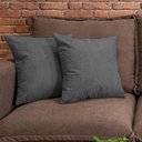 Ver imagem 4 de Kit 2 Capas de Almofadas Boucle Cinza Escuro 45x45cm cama inbox
