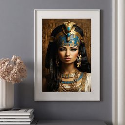 Quadro Rosto Cleópatra - 60x48cm:moldura Preta - 2