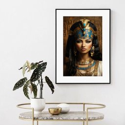 Quadro Rosto Cleópatra - 60x48cm:moldura Preta - 1