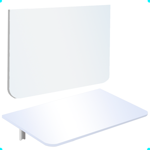 Mesa Quadrada Branca com suporte retrátil MDF - 40x50