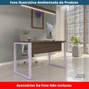 Ver imagem 2 de Mesa Escritório P25 Tub Pandin 150 Cm (larg) X 70 Cm (prof) Tampo Mdp Walnut Pé Aço Tubular Lilá