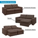 Ver imagem 5 de Sofá Retrátil e Reclinável 3 Lugares Bipartido 250cm Veraguas Yescasa