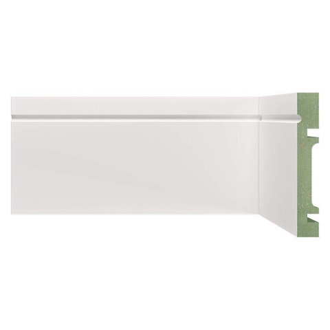 Kit Rodapé de MDF 9m Linear 10cm x 1,5cm x 240cm com Friso 1003 Branco Moldufama