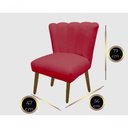 Ver imagem 2 de Cadeira Pétala Flor para Sala de Estar Penteadeira Salão Suede Vermelho