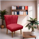 Ver imagem 3 de Cadeira Pétala Flor para Sala de Estar Penteadeira Salão Suede Vermelho