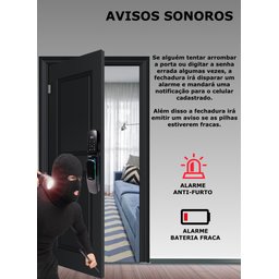 Fechadura Digital Biométrica Automatizada Inteligente Primebras Com Wifi + App Tuya e PrimeHome Luxo - 7