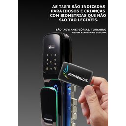 Fechadura Digital Biométrica Automatizada Inteligente Primebras Com Wifi + App Tuya e PrimeHome Luxo - 5