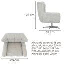 Ver imagem 6 de Poltrona Decorativa Malta Reclinável com Base Giratória Linho Bege Milani Movelaria