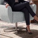 Ver mais imagens de Poltrona Decorativa Malta Reclinável com Base Giratória Linho Bege Milani Movelaria