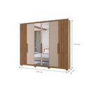 Ver imagem 2 de Conjunto de Guarda Roupa e Cômoda Casal Porto de Savana 3 Portas de Correr 6 Gavetas MDP Carvalho