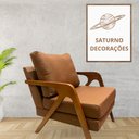 Ver imagem 3 de Kit 2 Poltronas Decorativa Mona Luxo Braço de Madeira:linho Terracota