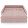 Sofá Cama Retrátil para Sala de Estar 174cm Una K01 Veludo Rosê - Lyam Decor - 3