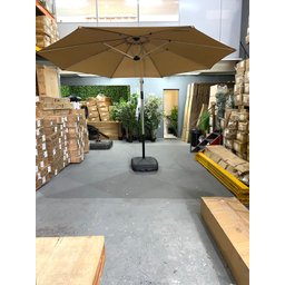 Ombrelone Guarda Sol em Alumínio com Base para Piscina 3x3 Cor Caquí - 3
