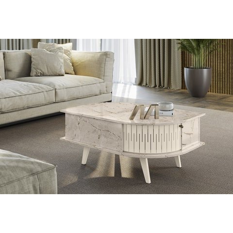 Mesa de Centro Indianápolis - Calacata Off White - Madetec