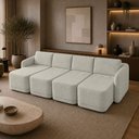 Ver imagem 4 de Sofá Cama para Sala de Estar 4 Lugares 356cm Montserrat K01 Bouclê Bege - Lyam Decor