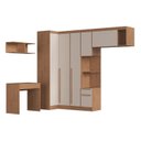 Ver imagem 2 de Guarda-Roupa Solteiro Modulado 6 Peças Infinity Marrom/Cedro/Duna