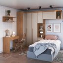 Ver imagem 1 de Guarda-Roupa Solteiro Modulado 6 Peças Infinity Marrom/Cedro/Duna