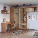 Ver imagem 5 de Guarda-Roupa Solteiro Modulado 6 Peças Infinity Marrom/Cedro/Duna