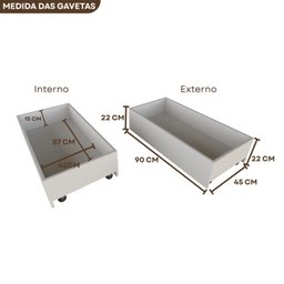 Cama Solteiro 2 Gavetões Santonini  - 13