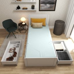 Cama Solteiro 2 Gavetões Santonini  - 5