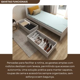 Cama Solteiro 2 Gavetões Santonini  - 10