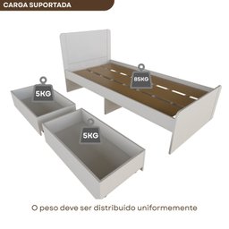 Cama Solteiro 2 Gavetões Santonini  - 14