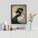 Ver imagem 2 de Quadro Decorativo Cisnes Branco e Negro 45x34cm:moldura Preta