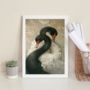 Ver imagem 1 de Quadro Decorativo Cisnes Branco e Negro 45x34cm:moldura Preta