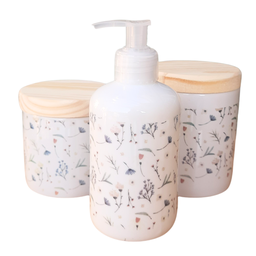 Kit Higiene Bebê Lavabo Arabescos 3 Pçs - Porcelana Tp Pinus - 3