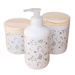 Kit Higiene Bebê Lavabo Arabescos 3 Pçs - Porcelana Tp Pinus - 2