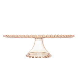 Prato C/ Pé P/ Bolo Cristal Coração Âmbar Metalizado 31,5cm Lyor - 3