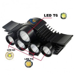 Farol Bike Bicicleta 5 Leds Recarregavel bateria 6 Células TOP - 5