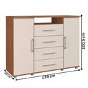 Ver imagem 4 de Cômoda Gold 2 Portas 4 Gavetas Freijó/Off White - Irm Móveis