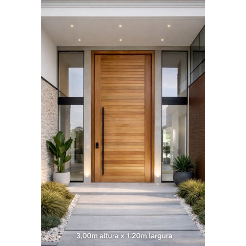 Porta Pivotante de Madeira Maciça C/ Fechadura Eletronica Pado 3,00 Mts Altura X 1,18 Largura