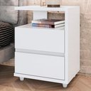 Ver imagem 2 de Kit 2 Mesas de Cabeceira 2 Gavetas 48 Cm Campeche Henn Branco