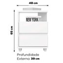 Ver imagem 3 de Kit 2 Mesas de Cabeceira 2 Gavetas 48 Cm Campeche Henn Branco