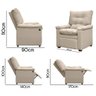 Poltrona do Papai Reclinável com Massagem Imperador Sintético Facto Bege - Sofa Store - 6