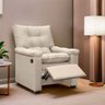 Poltrona do Papai Reclinável com Massagem Imperador Sintético Facto Bege - Sofa Store - 1