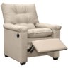 Poltrona do Papai Reclinável com Massagem Imperador Sintético Facto Bege - Sofa Store - 3